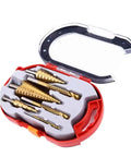 Premium 6Pc Step Drill Bit Set With Titanium Coating For Iron Wood And Metal, Huge Range From 3mm To 32mm To Punch Perfect Holes Like A Boss Without Breaking A Sweat. six titanium step drill bits in red case