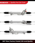 Power Steering Rack And Pinion Assembly For Toyota 4Runner 2010 To 2022 Drop In Direct Fit Left Hand Drive Leak Resistant New Unit Replacement Ref 26 2660, top and side view
