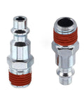 Premium Red 2 Pack 1/4 Npt Male Air Line Fitting Quick Connect Coupler Kit For Compressor Hose And Pneumatic Tools Industrial Type D Standard Heavy Duty, metal fittings