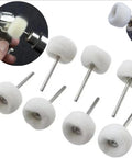 Wool Felt Mini Polishing Brush Wheel Set 60 Pieces 3 Millimeter Shaft Heads For Car Detailing Rotary Tools Drills Pneumatic Polishers
