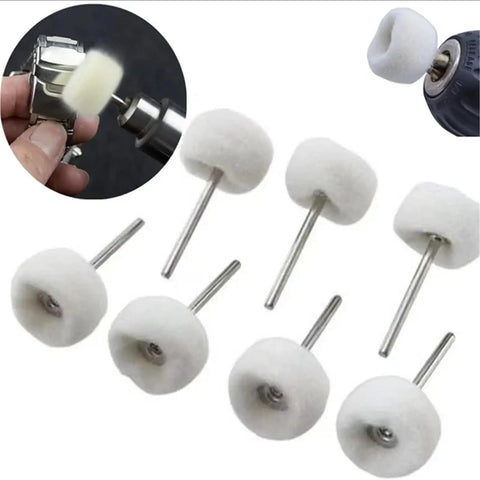 Wool Felt Mini Polishing Brush Wheel Set 60 Pieces 3 Millimeter Shaft Heads For Car Detailing Rotary Tools Drills Pneumatic Polishers