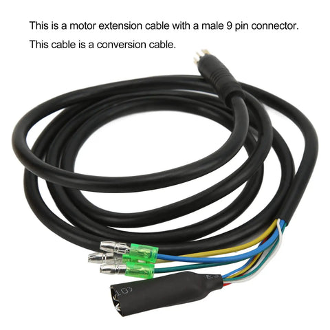 Nine Pin Motor Extension Cable for Electric Bicycles Copper and Plastic Construction High Performance 130CM Length Includes Male 9 Pin Connector Ebike Motor Conversion Cable for Reliable Power and Easy Upgrades