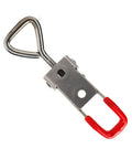 Heavy Duty Stainless Steel Toggle Latch Catch Perfect For Woodworking Clamping Projects Offering Effortless One Hand Quick Locking And Precise Positioning With Simple Push Pull Mechanism To Secure Workpieces Like A Boss On Any Shop Floor Job, red handle