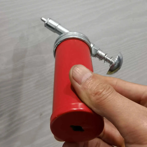 Compact Pneumatic Grease Gun With Short Nozzle For Precise Lubrication, Handy One Hand Operated Mini Tool, All Metal Construction