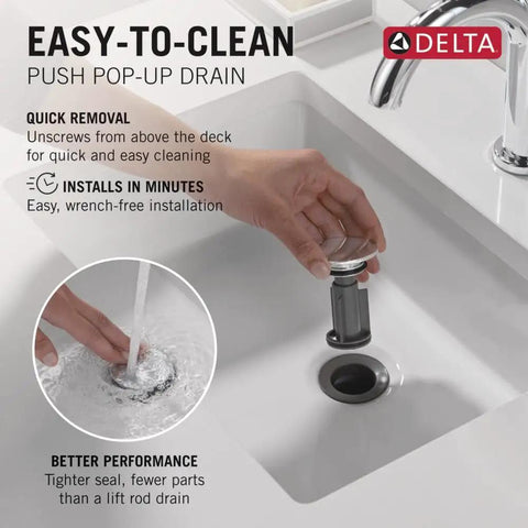 Esato Widespread Bathroom Faucet Chrome Finish With Drain Assembly Included being installed in a sink