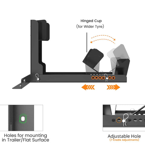 Heavy Duty Universal Motorcycle Wheel Chock For Trailer Or Garage Use No Fuss Capable Of Handling 2000 Lbs Adjustable and foldable