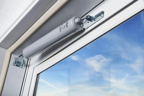 Heavy-Duty Pneumatic Storm Door Closer With Adjustable Damping And Hold Open Feature on out-swing aluminum door