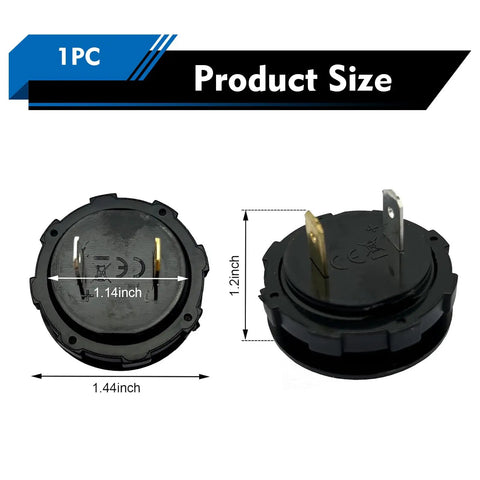 Slick Dual Voltage Car Voltmeter Gauge With LED Digital Display Waterproof Panel Mount Battery Monitor For 12V 24V Vehicles Boats And Marine Vessels Easy Read Voltage Indicator For Cars Trucks Marine Rigs, 1.44-inch round back view