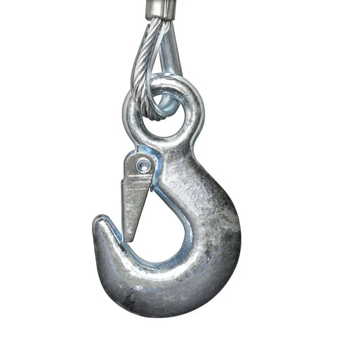Beefy heavy duty hook with rope thimble from 2000 Pound 12 Volt ATV Winch With Low Amp Permanent Magnet Motor, off-road recovery gear.