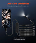 Dual Lens Endoscope Camera With Light For Android And iOS 1920P HD Borescope With 8 And 1 LED Lights 2x Zoom 16.4ft snake cable on phone