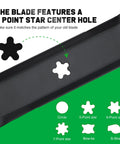Close-up of YTH22V46 Blades For Husqvarna 46 Inch Mower High Lift Blade Set With Easy 5 Star Mounting Pattern center hole
