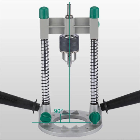 Adjustable Drill Guide And Stand For Precise Drilling, 1.5mm To 13mm Chuck, 90 Degree Vertical Positioning, dual handle, aluminum base