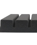 Kick Some Serious Noise To The Curb With This Top Notch Soundproof Acoustic Foam Panel Set Featuring High Density Wedge Wall Tiles That Are Straight Up Fire Retardant And Built Tough For Real Home Studio Upgrades, showing a close-up of a black wedge foam panel.