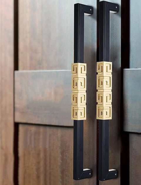 Rustic Aluminum Sliding Barn Door Handle Double Sided Pull Forty Seven Point Two Inch Length Heavy Duty Pull Handle For Office Glass Doors Black 120 Cm Easy Install Hardware on wooden barn door