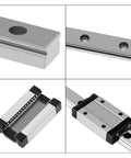 Ultra Smooth MGN12 Linear Guide Rail 500mm Set with precision miniature guideway, showcasing rail holes and carriage.