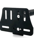 Close-up of Two Piece Heavy Duty Bed Frame Brackets Modification Plates Adapter Connector For Headboard Footboard Wood Furniture Gap Fixer with screws.