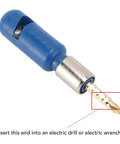 Jiawu Electric Drill Wire Stripping Tool Kit for fast cable peeling, featuring a blue compact housing for easy drill attachment.