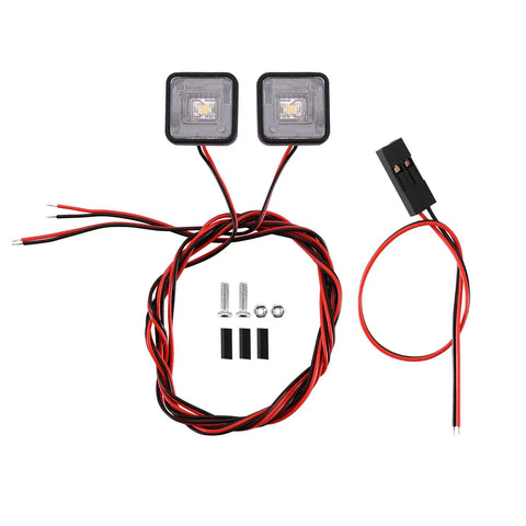 Lit Side Marker Lights For RC Cars 10x10mm Three Color White Yellow Red With 450mm Wiring Heat Shrink Tubing Included Realistic Lighting