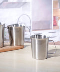 Stainless Steel Measuring Cup With Handle Upgraded 3 In 1 Cup ML Ounce Scale 16 Ounces Half Liter Two Cup Capacity Durable Metal Kitchen Tool