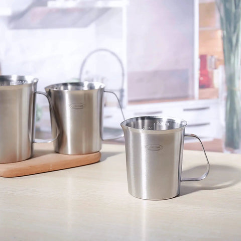 Stainless Steel Measuring Cup With Handle Upgraded 3 In 1 Cup ML Ounce Scale 16 Ounces Half Liter Two Cup Capacity Durable Metal Kitchen Tool