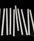 10 Pack 0.5 Module Plastic Gear Kit With Long Strip Rack Gear Pinion Transmission Rods shown on black surface