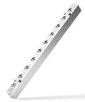 Industrial Grade 10 Way 12 Port Aluminum Pneumatic Shunt Block For Air Distribution Manifold System, angled side view