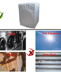Front Loading Washer And Dryer Cover 27W X 33D X 39H Inches with waterproof nylon, prevents aging, rust, sun exposure, and dirt.