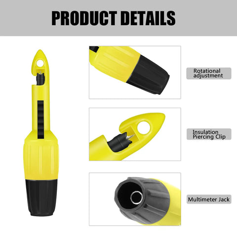 Insulation Piercing Clip Probes For Multimeter And Voltage Tester Testing, Easy Slip On Wire Piercing Clips For 14 AWG To 22 AWG Insulated Wires, No Cutting, No Fuss, 2 Pack