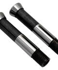 Two components from Four Piece Universal Grinder Collet Set For Your Grinder Gear With One Half Inch, One Three Eighths Inch, One Quarter Inch, And One Eighth Inch For Your Multi Function U2 Sharpener Chuck With Spring Clip placed on a white background