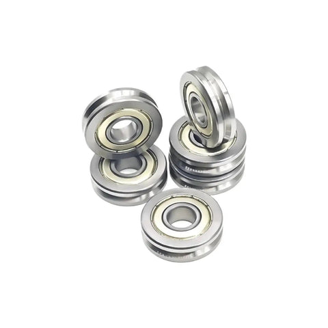 Built Rock Solid Premium V Groove Guide Pulley And Sealed Linear Rail Bearing With Heavy Duty Carbon Steel Sheave in a stack.