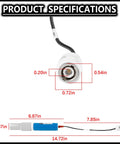PH Probe Replacement For Hayward Sense And Dispense And Salt Chlorine Generators, connector and dimensions detailed view