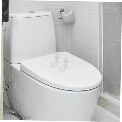 2 Pack Toilet Seat Mounting Bolts And Nuts With Quick Release Plastic Screws For Bidet Toilet Seat Fixing installed on toilet