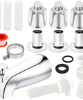 Upgrade Your Bath Game Fast With This Pro Tub Faucet Replacement Kit Including Diverter Spout And Three Handle Knobs For A Sleek Stainless Steel Finish That Fits Standard Connections. chrome bath tub faucet kit with diverter spout and three knobs, 1/2 inch fittings