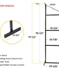 4 Pack Heavy Duty Shelf Brackets With Hooks For Shipping Containers And Trailers Rock Solid Black Powder Coated Steel dimensions and design.