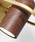 Close-up of Fly Modern Metal Led Wall Sconce With Bulb Hardcore Adjustable Indoor Reading Lamp featuring slick imitation wood grain finish.