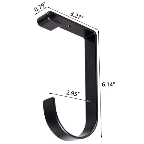 Heavy Duty Flat Hook Set Four Pack For Garage Ceiling And Wall Storage In Alloy Steel Black, Hooks To Hang Bikes