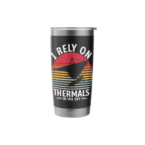 Hang Gliding Themed Stainless Steel Insulated Tumbler For Flying Enthusiasts Coffee Or Tea Cup with colorful sunset design