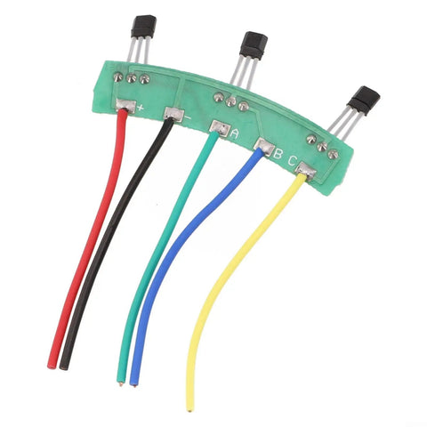 Solid E Bike Hall Sensor Replacement For Two Wheel Electric Scooter Motor 120 Degree 3144 3413 Hall Plate Circuit Board With Cable, green PCB with color-coded wires.