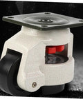 Four Pack Beefy Heavy Duty Swivel Workbench Leveling Casters With 60mm Flat Base Plate For Industrial Equipment Transport And Heavy Furniture Moving On Smooth Floors Ideal For Shop Garage And Warehouse Use, close-up