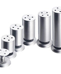 Heavy Duty Adjustable Stainless Steel Furniture Legs Rock Solid Round Metal Table Support Feet With Screws Hella Sturdy For Couches Desks And Cabinets 4 Pack, various sizes shown.