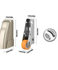 Heavy Duty Gate Support Wheel Quietly Fixes Sagging Wood Doors With Smooth Rolling Caster size and parts shown