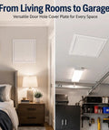 White Concealed Drywall Access Panel 29X32 With No Sweat Toolless Install For Quick Plumbing And Electrical Upkeep in bedroom and garage.