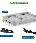 Dual Slot Drone Charging Hub For Two Way Charging And Power Bank Compatible Dual Battery Station with cables included.