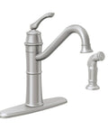 Wetherly High Arc Kitchen Faucet With Side Spray In Spot Resist Stainless, One Handle Lever For Easy Install, Fits 2 Or 4 Hole Sinks