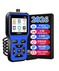 No Nonsense OBD2 Diagnostic Scanner And Code Reader For Electric Cars featuring display, buttons, and diagnostic capabilities.