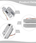 Heavy Duty Stainless Steel Electric Drop Bolt Lock With Adjustable Zero To Six Second Delay For Daily Entry Doors top and side views showing details.