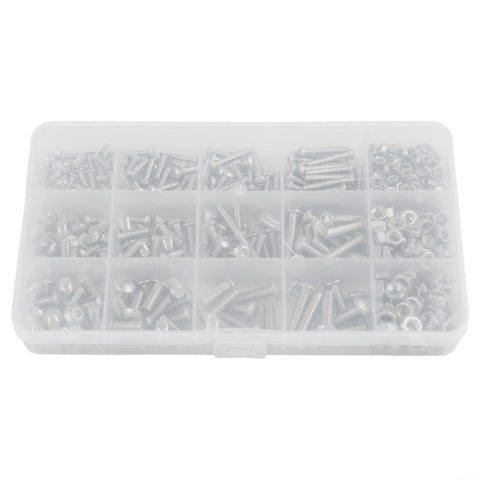 M3 304 Stainless Hex Socket Head Cap Screws And Nuts Kit, 150 Pcs Each, Grade 8.8 High Strength Bolts In Compact Case