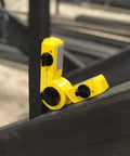 Hella Strong Mini Adjustable Welding Magnet With Slick On Off Rotating Base And 150 Lb Hold Power For Multi Angle Metal Fabrication on steel beams.