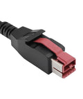 Close-up of USB Barcode Scanner Cable for POS Systems and Printers with red latch, durable PVC 5.9ft USB cord.