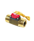 Three Quarters Inch BSPT Hall Effect Water Flow Switch With Brass Body 1 To 50 Liters Per Minute For Humidifiers Showers And Water Heaters Copper Construction Easy Install Plug And Play Ready